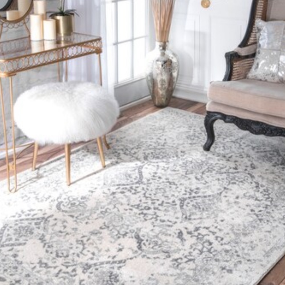 nuLOOM  3 x 5 Ivory Indoor Floral/Botanical Vintage Area Rug